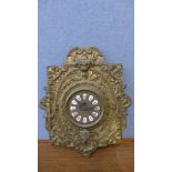 A 19th Century French brass wall clock