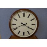 A large early 20th Century G.P.O. circular electric wall clock