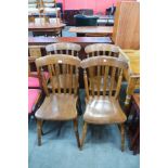 A set of four beech kitchen chairs