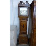 A George III oak and mahogany 30-hour longcase clock, the square painted dial signed I & E Mason,