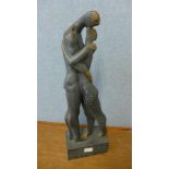 A Surrealist bronze figure of lovers