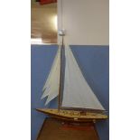 A model yacht on stand