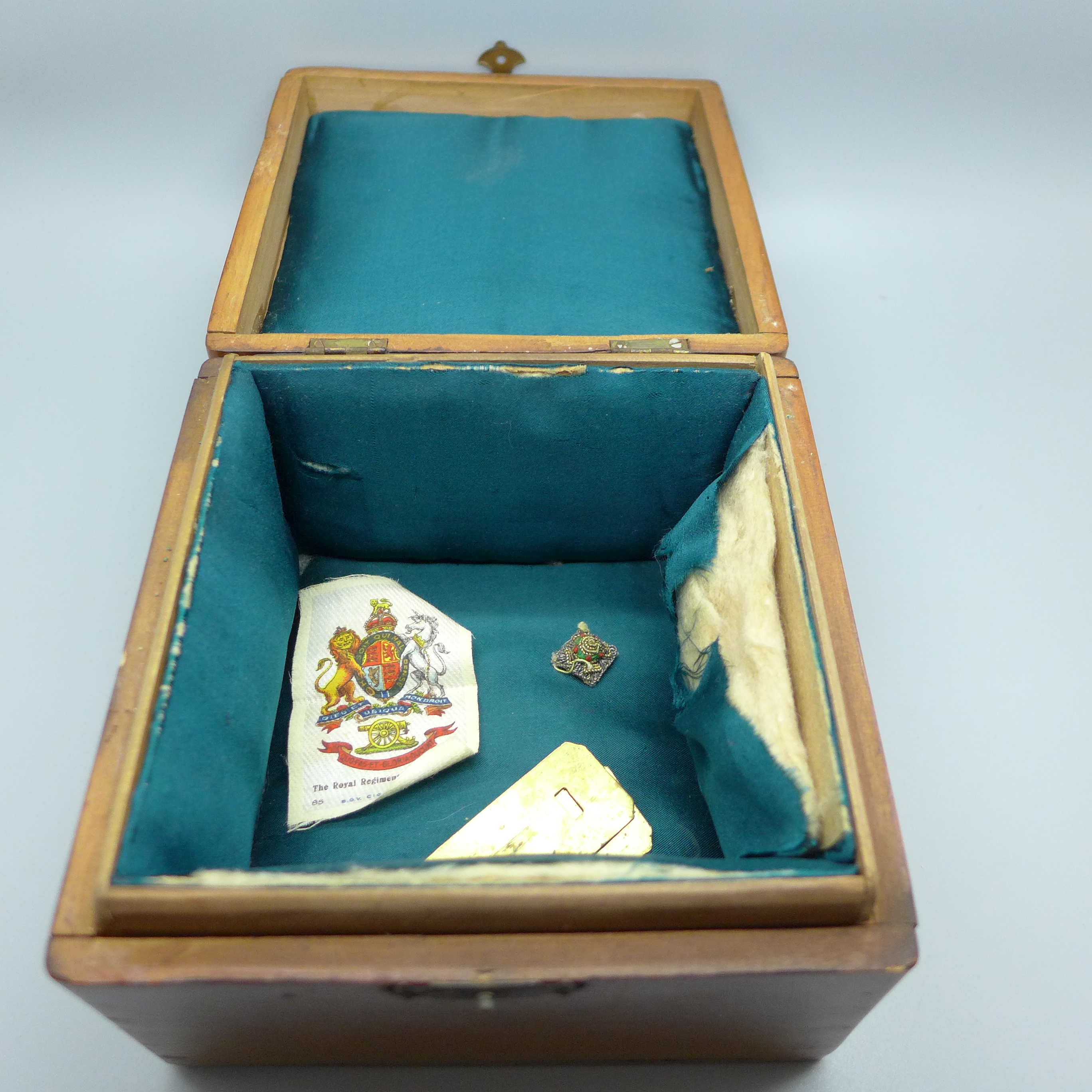 A Royal Navy ditty box, 1916 marked RND, (The Battle of Jutland) - Image 2 of 2