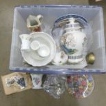 Two Wade chicks, one a/f, two Goebel small dishes, a collection of Aynsley, Wedgwood, Minton,