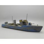 A wooden model of a WWII Royal Navy ship, 30cm