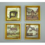 Four small pictures of Nottingham pubs, Ye Olde Trip to Jerusalem, The Salutation Inn, Saracen's