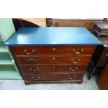 A George III mahogany and pine secretaire chest of drawers