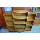 A small Art Deco oak open bookcase