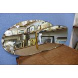 Two bevelled edge mirrors