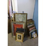 A large quantity of prints and paintings