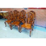 A set of six Gothic Strawberry Hill mahogany Windsor chairs