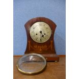 An Edward VII inlaid mahogany mantel clock