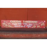 A painted wooden Carters Fairground sign