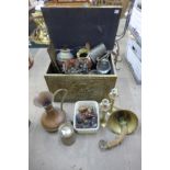 Assorted brass and copperware