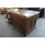 A Victorian Gothic Revival pitch pine church alter table