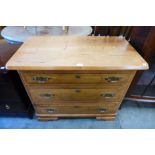 A 19th Century French pine and walnut chest of drawers