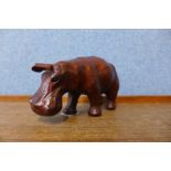 A small brown leather hippopotamus