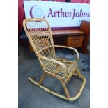 A bamboo rocking chair