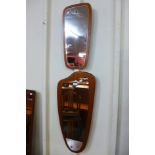 Two teak framed mirrors