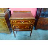 An Edward VII mahogany and marquetry inlaid night stand