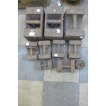 Assorted cast iron weights