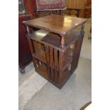 A large Victorian oak revolving bookcase