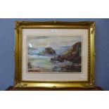 D.S. Hunt, coastal landscape, pastel, framed