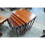 An Edward VII mahogany nest of quartetto tables