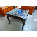 A George I style black Japanned centre table
