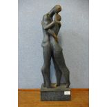 A Surrealist bronze figure of lovers