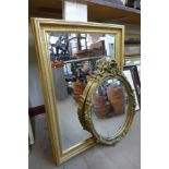 Two gilt framed mirrors, one a/f