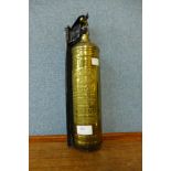 A vintage Desmo brass fire extinguisher