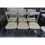 A set of six beech kitchen chairs