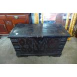 A 19th Century nailed hardwood coffer