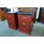 A pair of Victorian mahogany pedestal chests