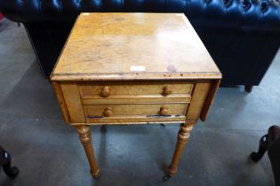 A Victorian Howard & Sons satin birch night stand