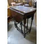 A small oak barleytwist gateleg table