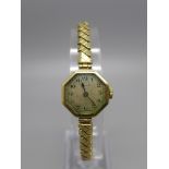 A lady's 9ct gold cased Rolex wristwatch, the movement marked Rolex Prima, Glasgow import mark for