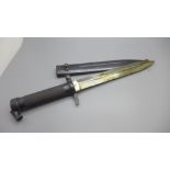 A Swedish bayonet, with scabbard