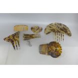 Victorian and Edwardian hair combs including mantilla