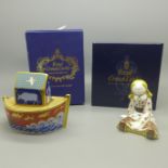 Two Royal Crown Derby paperweights - From the Treasure of Childhood collection, Noah's Ark and