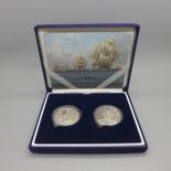 200th Anniversary Nelson Trafalgar UK 2005 Silver Proof Commemorative two crown set, The Royal Mint
