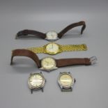 Four Rotary wristwatches and one other wristwatch