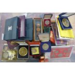 A large lot of Great Britain and World coins, including proof and brilliant uncirculated, a