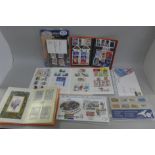 A collection of stamps including stock books for China and Russia and presentation packs including