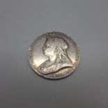 A silver Queen Victoria medallion, 55mm