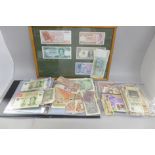 350 World bank notes and an empty folder