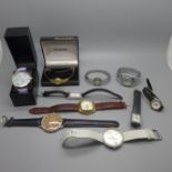 A collection of lady's and gentleman's wristwatches including Rotary and Accurist