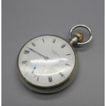 A silver pocket watch by Charles Frodsham, London, no.07267, the case hallmarked London 1917, Fred