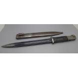 A WWII German Army K98 bayonet, the blade marked Coppel G.m.b.H.